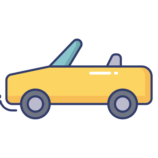 Convertible car transport travel car icon