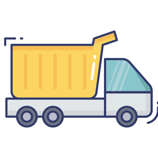 Dump truck transportation automobile truck icon