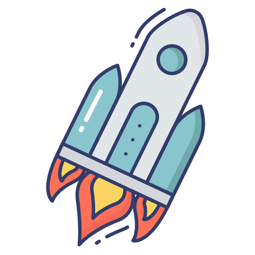 Spacecraft accelerate boost travel icon