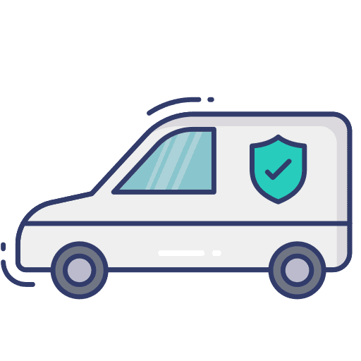 Van security vehicle transportation icon