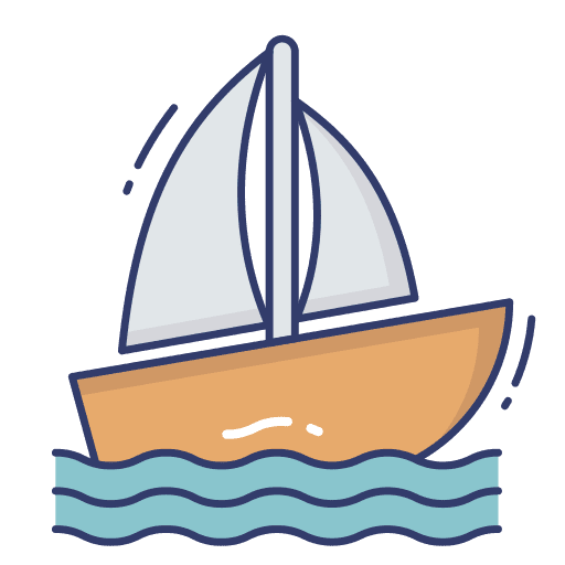 Sailing ship boat transportation yatch icon