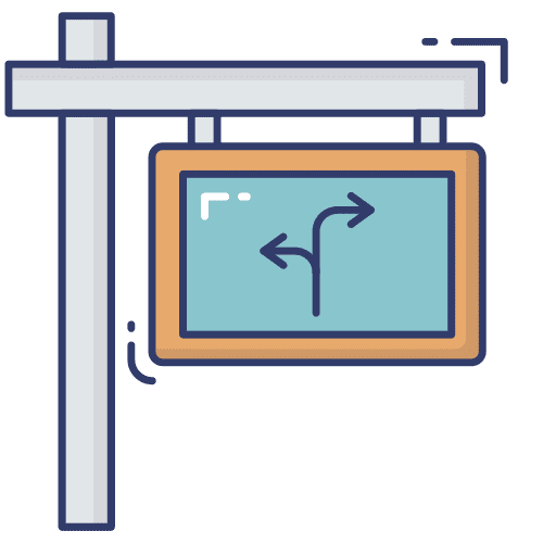 Signboard direction street sign signpost icon