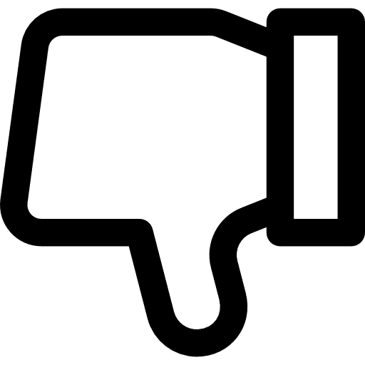 Dislike against thumb gestures icon