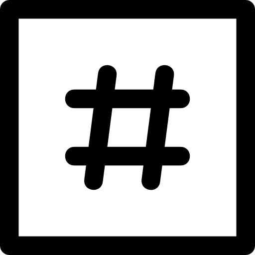 Hash key sign shapes number icon
