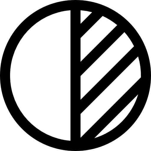 Contrast contrast half circle tool icon