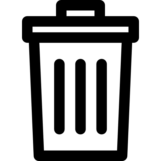 Rubbish remove uninstall bin icon