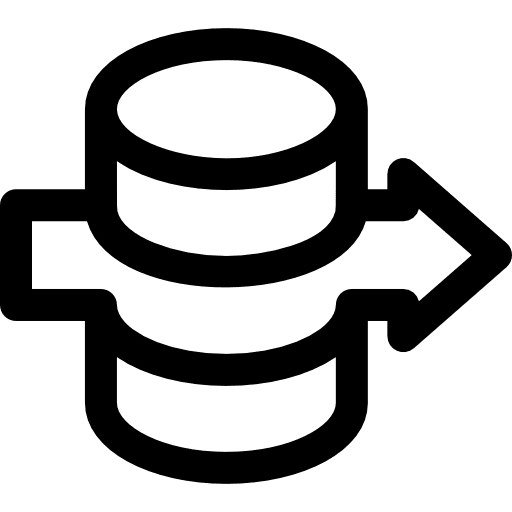 Right arrow stack arrows coin icon