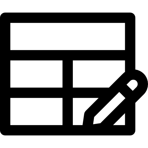 Table table of content ui pencil icon
