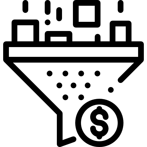 Filter profits transference sharing icon