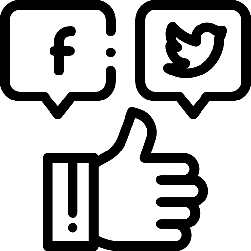 Social media thumbs up social network hand gesture icon