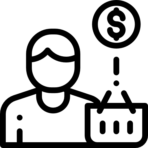 User business and finance user commerce and shopping icon