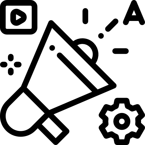 Digital marketing megaphone multimedia marketing icon