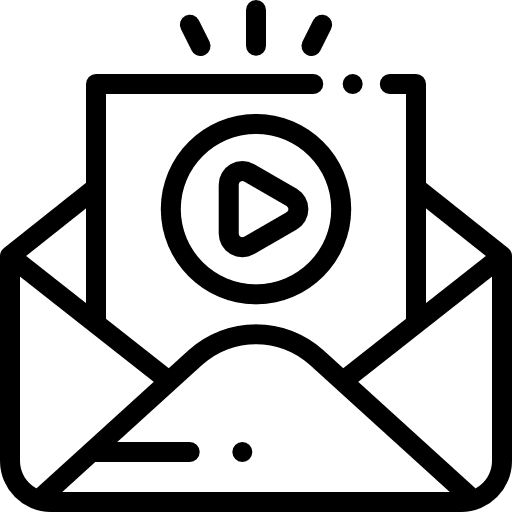 Video envelope video message icon