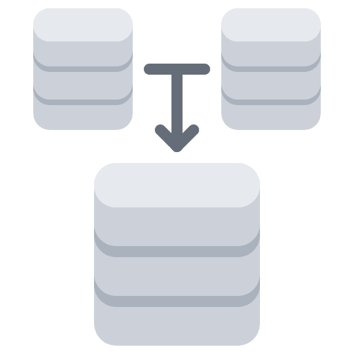 Merge data servers programming icon