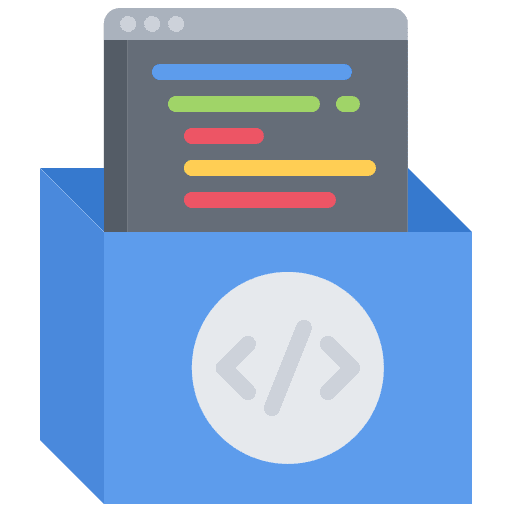 Box development programmer computer icon Box development programmer computer icon