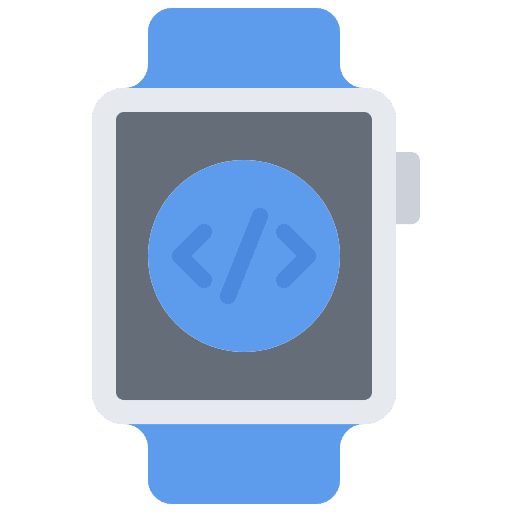 Smartwatch wristwatch computer coding icon Smartwatch wristwatch computer coding icon