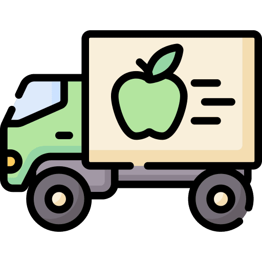 Delivery truck shipping and delivery transportation food icon