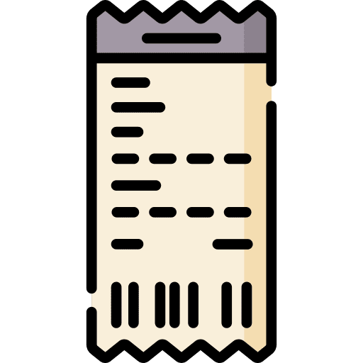 Receipt invoice shop payment icon
