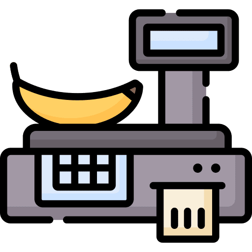 Scale banana fruit weight icon