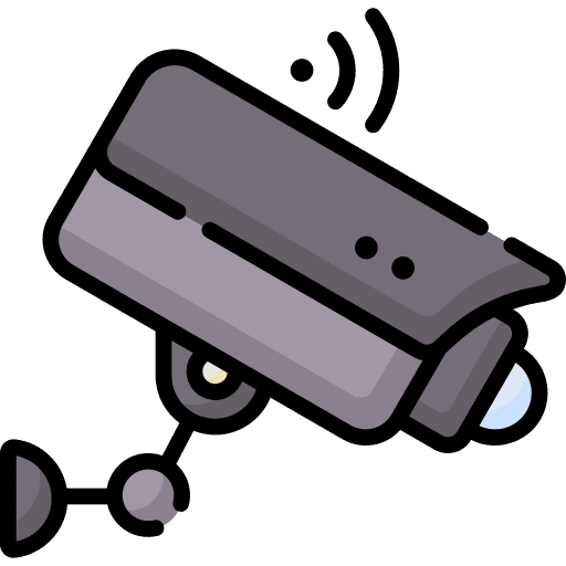 Surveillance camera technology wifi signal icon