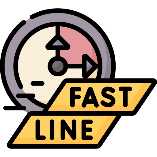 Fast clock watch line icon