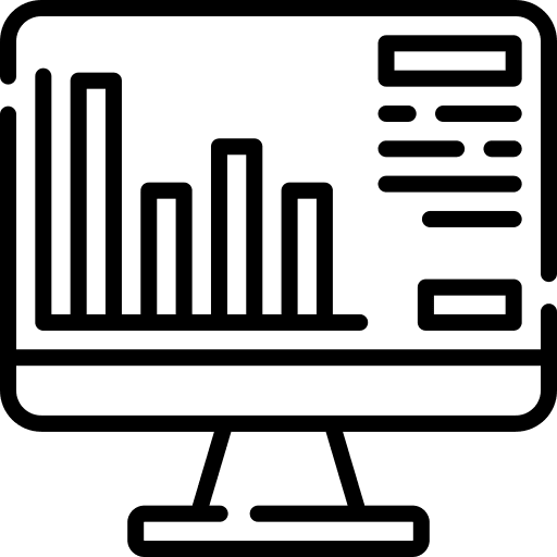 Analysis monitor analysis pie chart icon Analysis monitor analysis pie chart icon