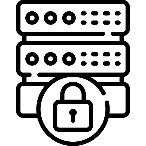 Database database security lock icon Database database security lock icon
