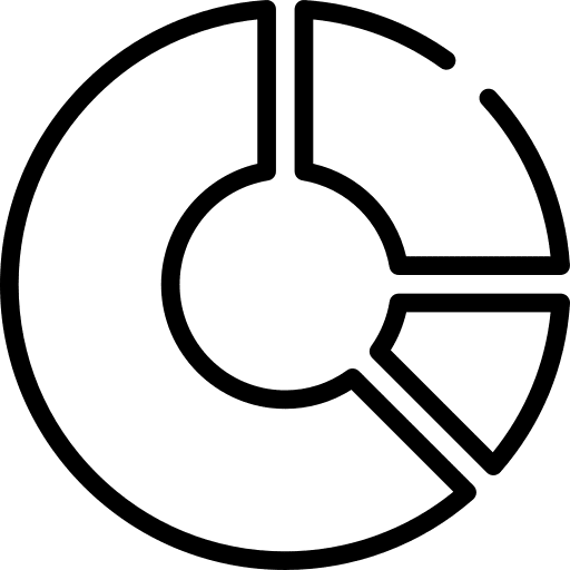 Pie chart statistics finances marketing icon
