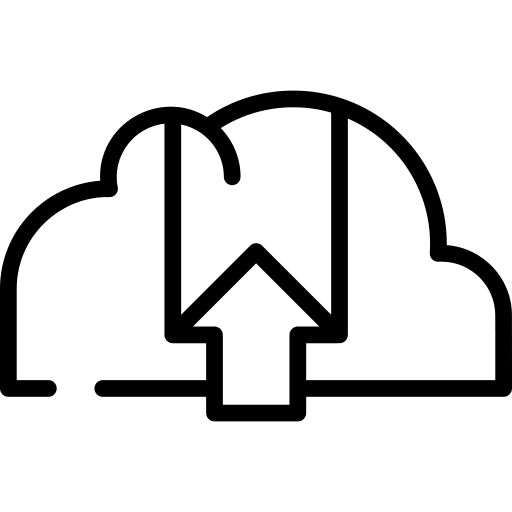 Cloud computing seo and web upload multimedia option icon