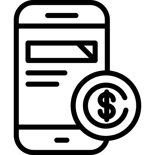 Smartphone communications coin smartphone icon