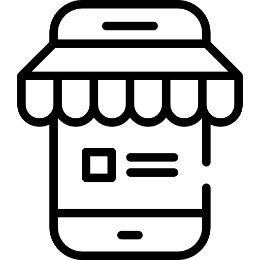 Smartphone ecommerce mobile phone online shop icon