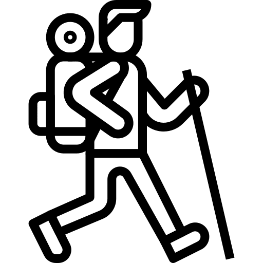 Trekking holidays walking mountain icon