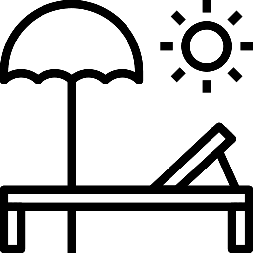 Beach sunbed vacations beach icon Beach sunbed vacations beach icon