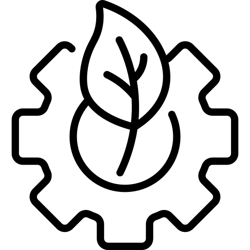 Gear leaf sustainable plant icon