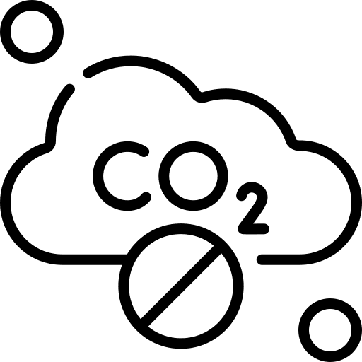 No carbon dioxide pollution shape icon