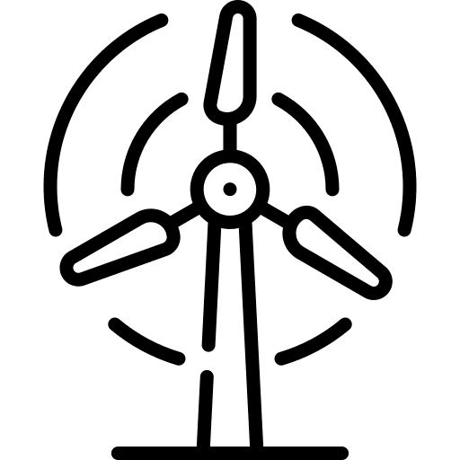 Wind energy electricity electronics ecology and environment icon