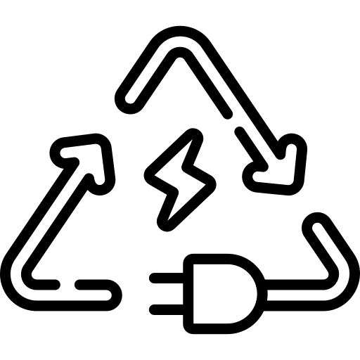 Energy recycle renew arrow icon