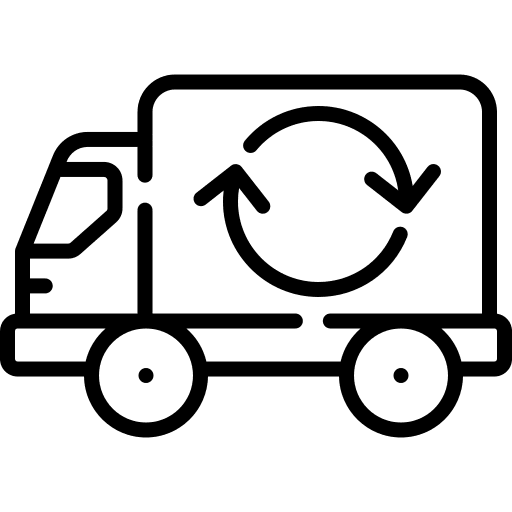 Garbage truck trash truck vehicle architecture and city icon