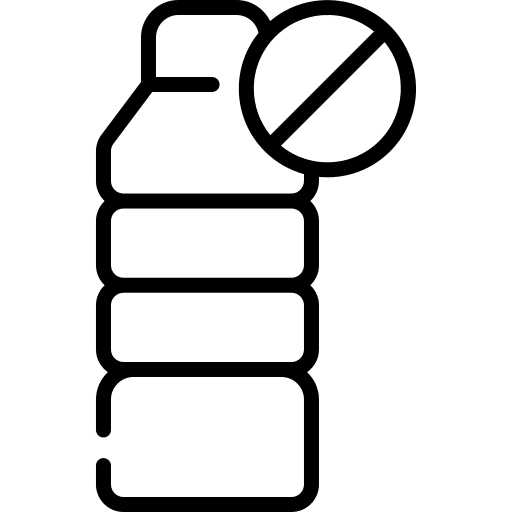 No plastic contamination no plastic pollution icon