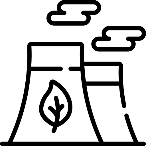 Nuclear plant power plant ecology and environment radiation icon