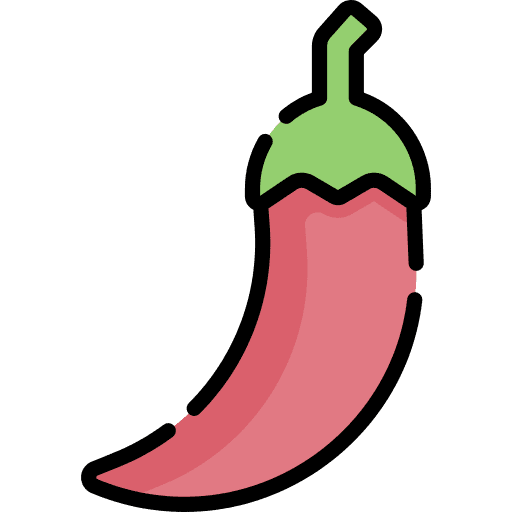 Chili pepper food and restaurant spicy food icon