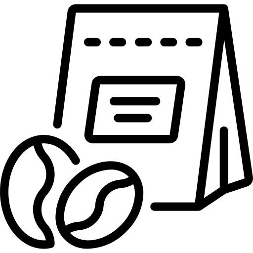 Beans food and restaurant ground bag icon