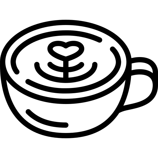 Latte drink art food and restaurant icon