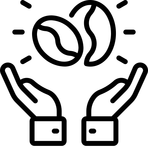 Beans coffee hands food and restaurant icon