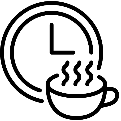 Clock food and restaurant brewing clock icon