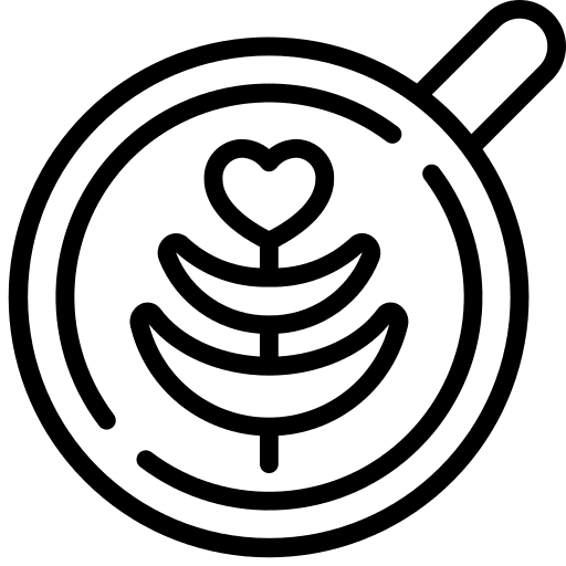 Latte cafe drink art icon