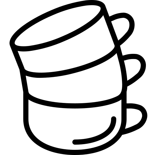 Cups drink crockery food and restaurant icon