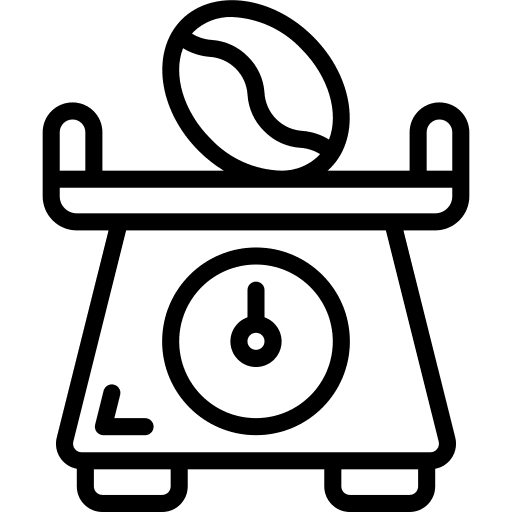 Scales coffee beans measure icon