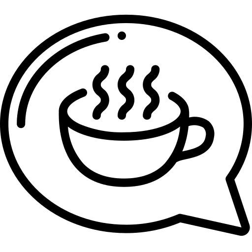 Chat cafe food and restaurant cup icon