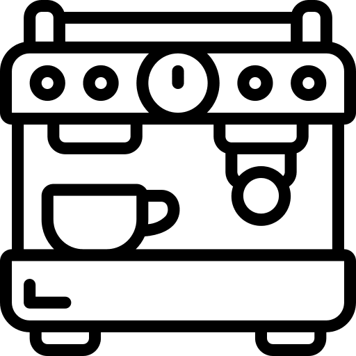 Machine food and restaurant coffee machine icon